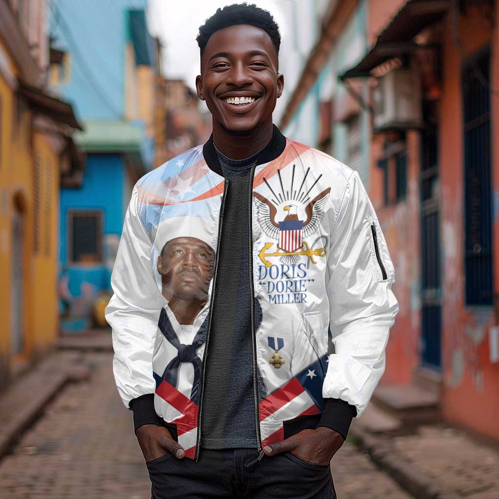 Doris Dorie Miller Sleeve Zip Bomber Jacket The Hero Pearl Harbor