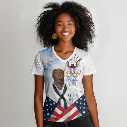 Doris Dorie Miller Women V-Neck T-Shirt The Hero Pearl Harbor