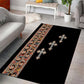 Ethiopia Angels Tilet With Cross Area Rug Black Color