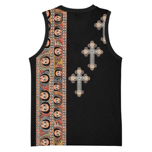 Ethiopia Angels Tilet With Cross Basketball Jersey Black Color - African Pride