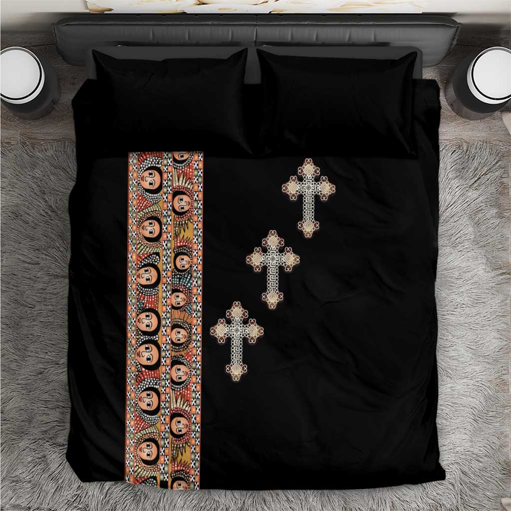 Ethiopia Angels Tilet With Cross Bedding Set Black Color