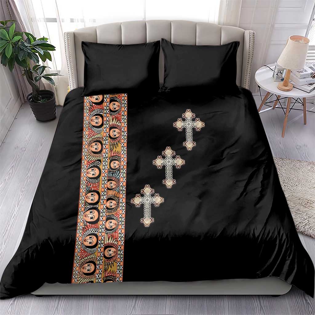 Ethiopia Angels Tilet With Cross Bedding Set Black Color