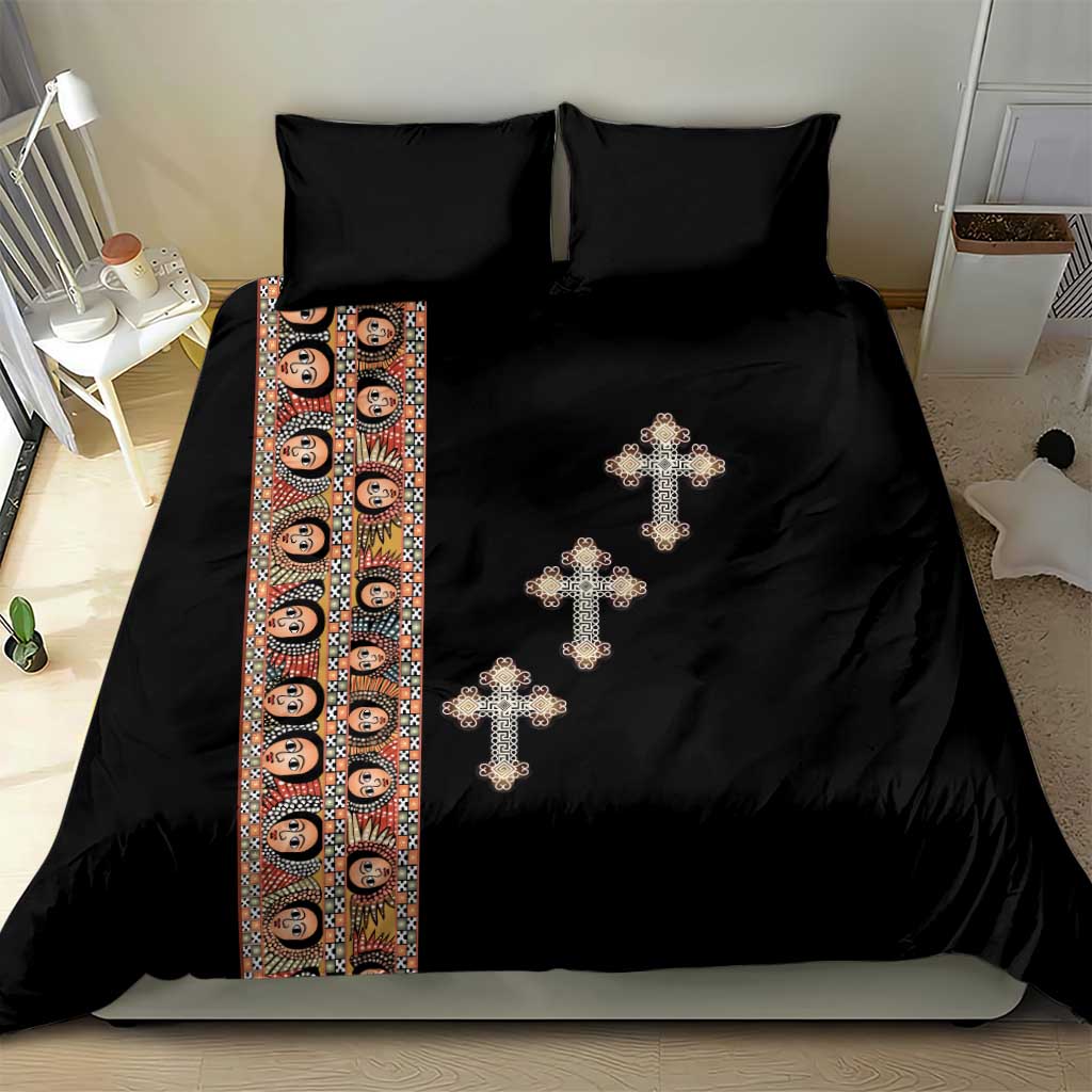 Ethiopia Angels Tilet With Cross Bedding Set Black Color