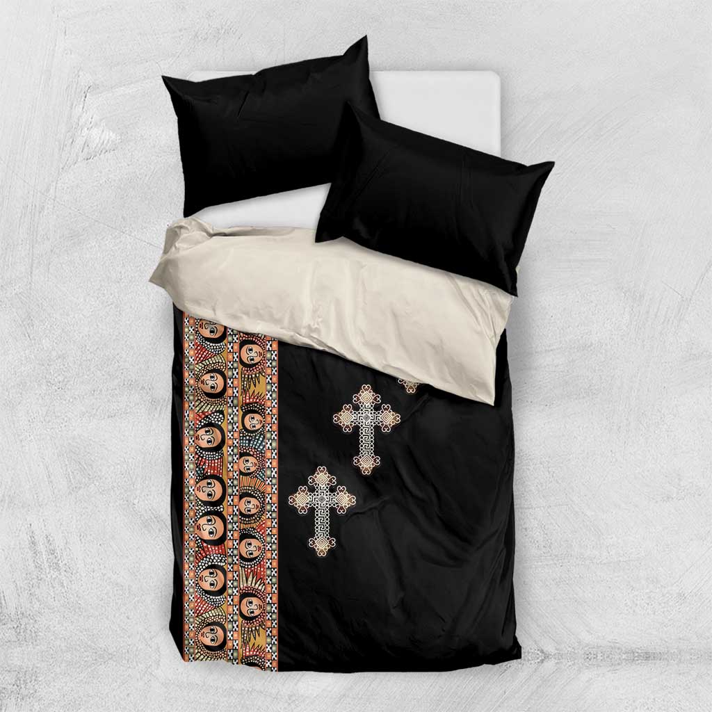 Ethiopia Angels Tilet With Cross Bedding Set Black Color