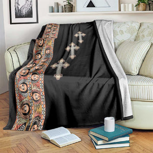Ethiopia Angels Tilet With Cross Blanket Black Color
