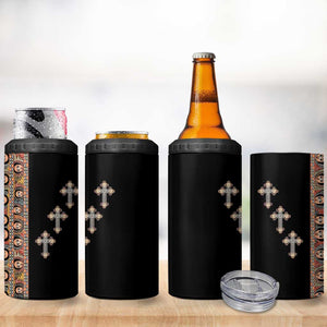 Ethiopia Angels Tilet With Cross 4 in 1 Can Cooler Tumbler Black Color