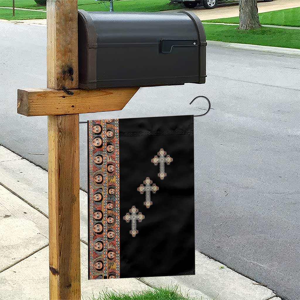 Ethiopia Angels Tilet With Cross Garden Flag Black Color
