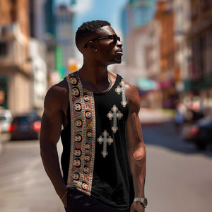 Ethiopia Angels Tilet With Cross Men Tank Top Black Color