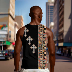 Ethiopia Angels Tilet With Cross Men Tank Top Black Color