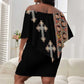 Ethiopia Angels Tilet With Cross Off Shoulder Short Dress Black Color