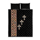 Ethiopia Angels Tilet With Cross Quilt Bed Set Black Color