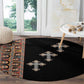 Ethiopia Angels Tilet With Cross Round Carpet Black Color