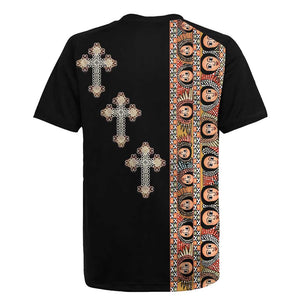 Ethiopia Angels Tilet With Cross Rugby Jersey Black Color