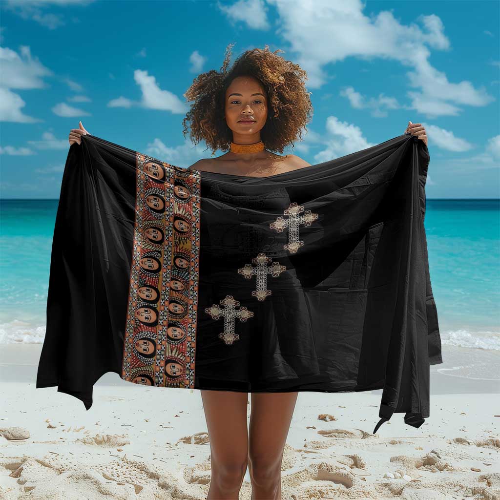 Ethiopia Angels Tilet With Cross Sarong Black Color