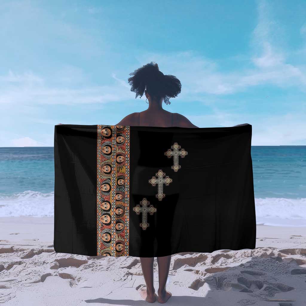 Ethiopia Angels Tilet With Cross Sarong Black Color