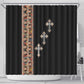 Ethiopia Angels Tilet With Cross Shower Curtain Black Color