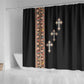 Ethiopia Angels Tilet With Cross Shower Curtain Black Color