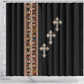 Ethiopia Angels Tilet With Cross Shower Curtain Black Color