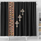 Ethiopia Angels Tilet With Cross Shower Curtain Black Color
