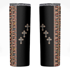 Ethiopia Angels Tilet With Cross Skinny Tumbler Black Color