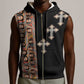 Ethiopia Angels Tilet With Cross Sleeveless Zip Hoodie Black Color - African Pride