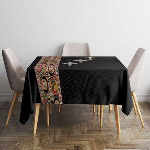 Ethiopia Angels Tilet With Cross Tablecloth Black Color