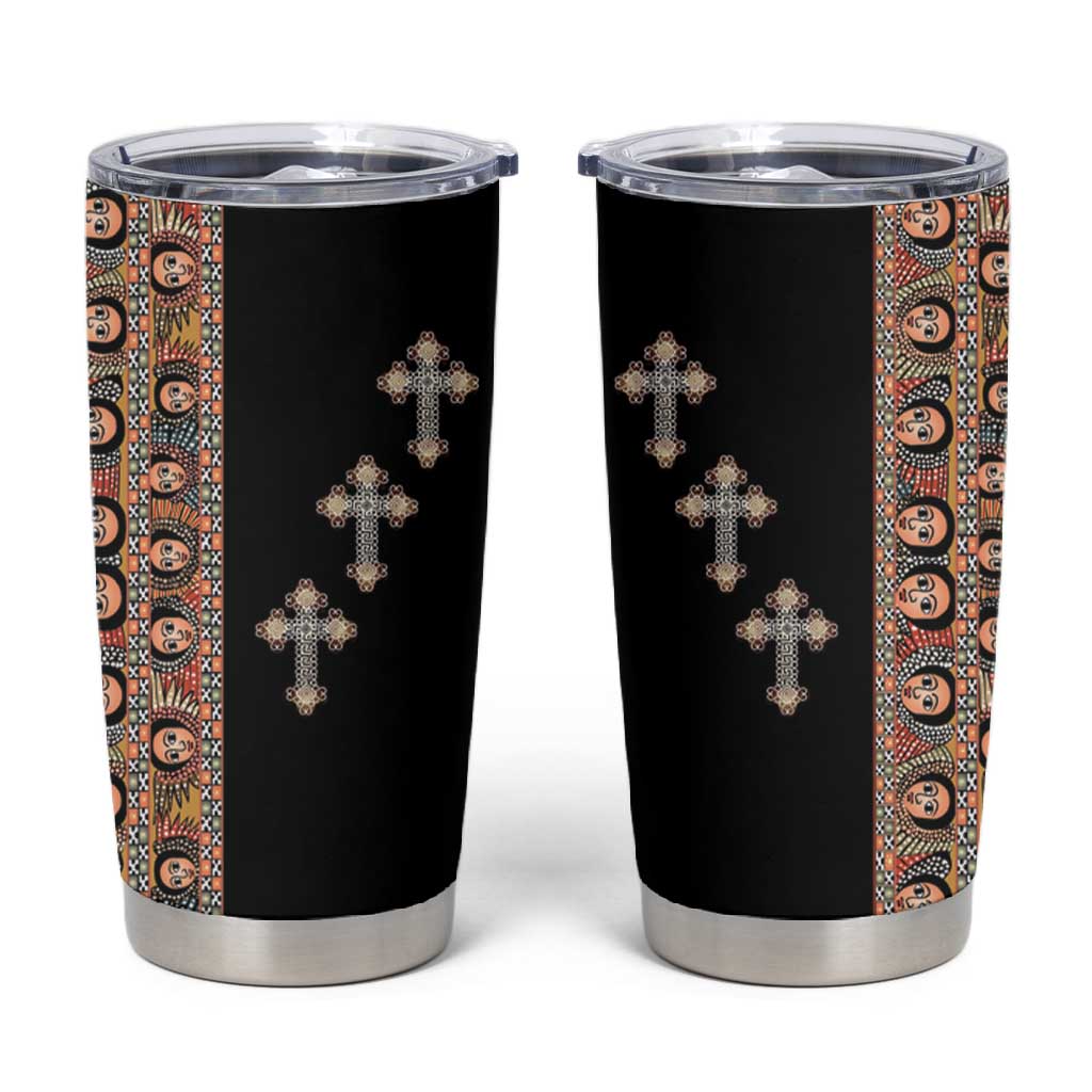 Ethiopia Angels Tilet With Cross Tumbler Cup Black Color