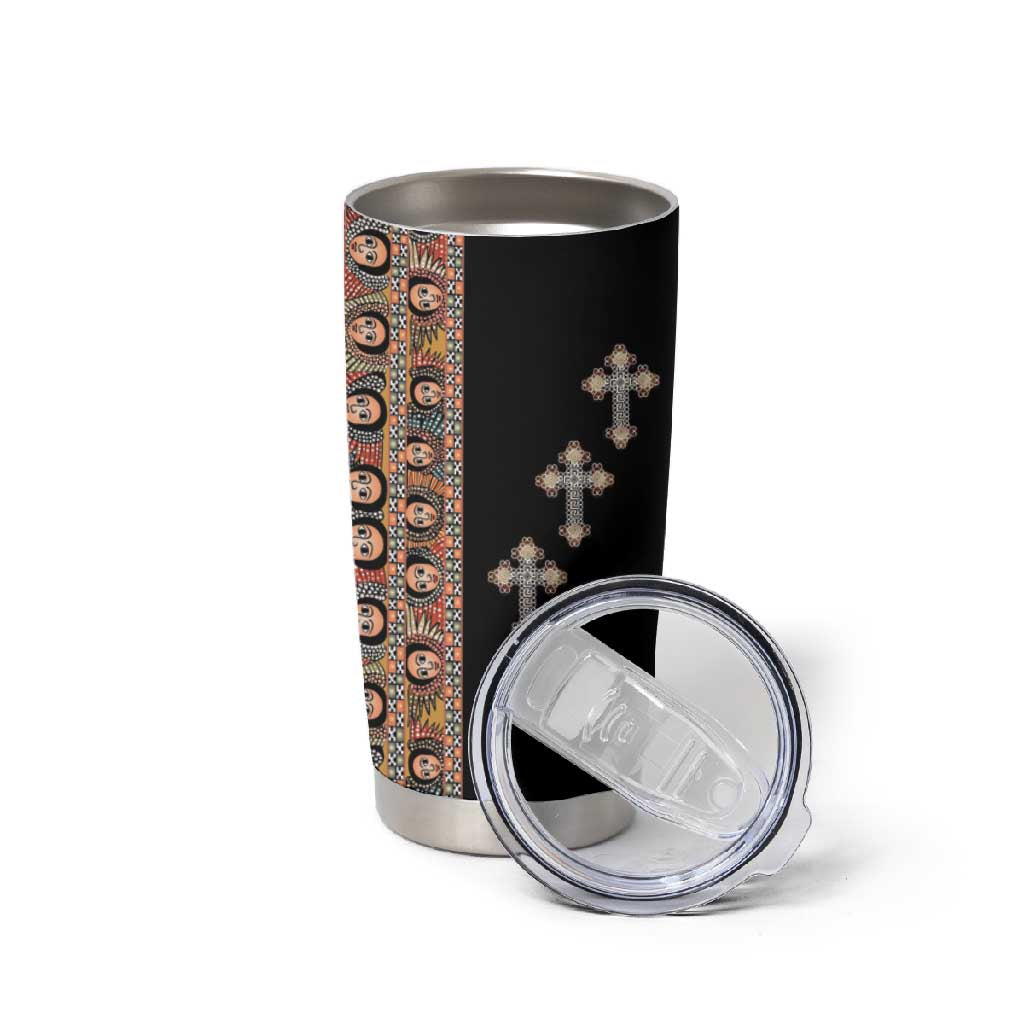 Ethiopia Angels Tilet With Cross Tumbler Cup Black Color