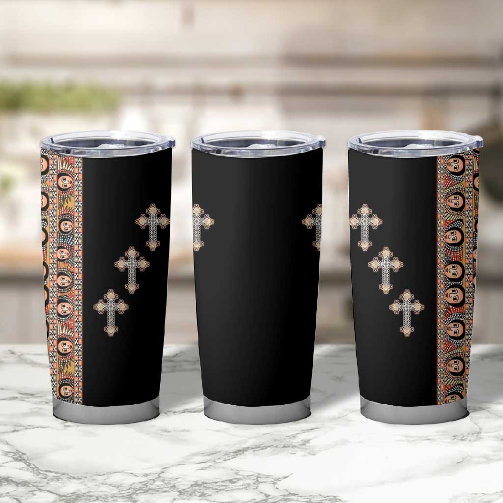Ethiopia Angels Tilet With Cross Tumbler Cup Black Color