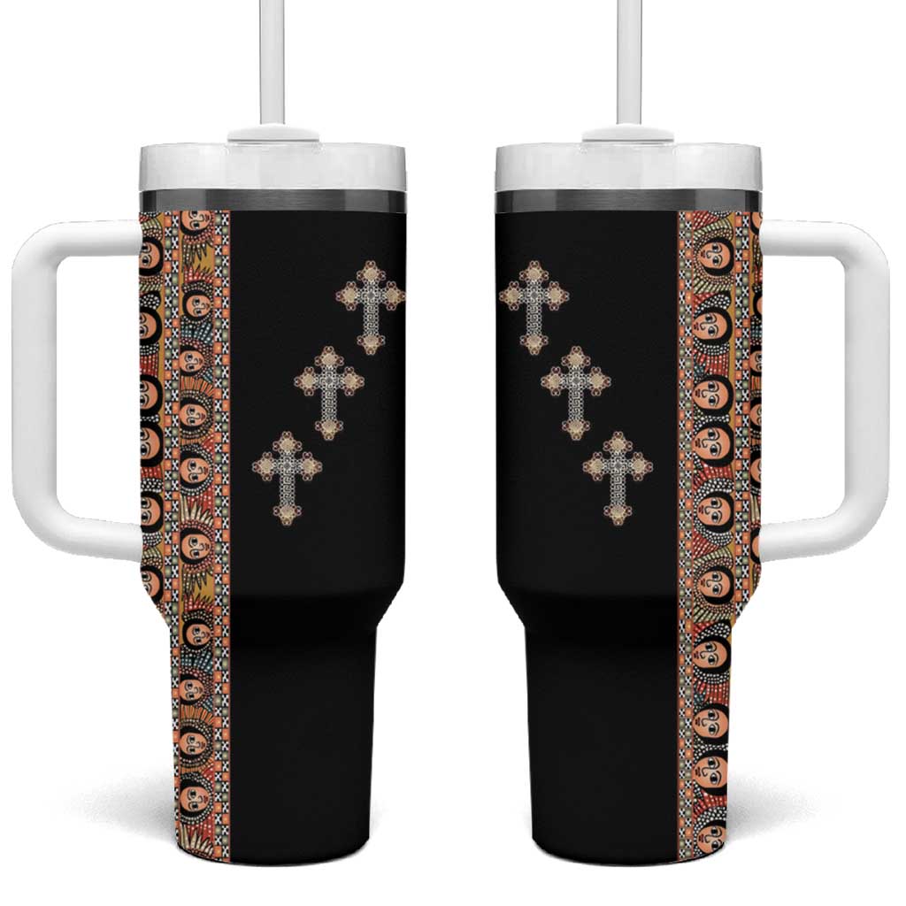 Ethiopia Angels Tilet With Cross Tumbler With Handle Black Color