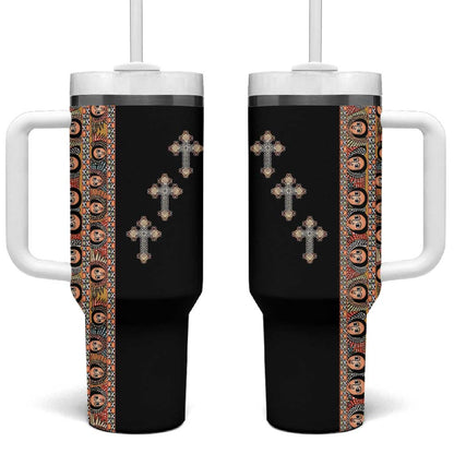 Ethiopia Angels Tilet With Cross Tumbler With Handle Black Color