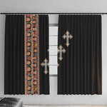 Ethiopia Angels Tilet With Cross Window Curtain Black Color