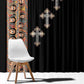 Ethiopia Angels Tilet With Cross Window Curtain Black Color