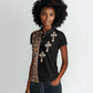 Ethiopia Angels Tilet With Cross Women Polo Shirt Black Color