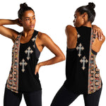 Ethiopia Angels Tilet With Cross Women Racerback Tank Black Color