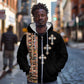 Ethiopia Angels Tilet With Cross Zip Hoodie Black Color