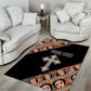 Personalized Ethiopia Area Rug Ethiopian Orthodox Church Angel Black Color