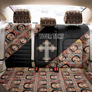 Personalized Ethiopia Back Car Seat Cover Ethiopian Orthodox Church Angel Black Color