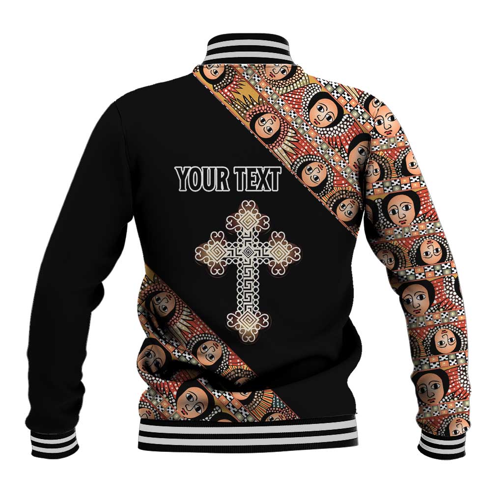 Personalized Ethiopia Baseball Jacket Ethiopian Orthodox Church Angel Black Color