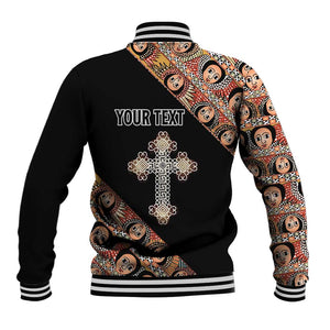 Personalized Ethiopia Baseball Jacket Ethiopian Orthodox Church Angel Black Color