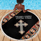 Personalized Ethiopia Beach Blanket Ethiopian Orthodox Church Angel Black Color