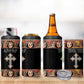 Personalized Ethiopia 4 in 1 Can Cooler Tumbler Ethiopian Orthodox Church Angel Black Color