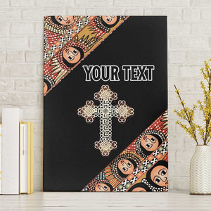 Personalized Ethiopia Canvas Wall Art Ethiopian Orthodox Church Angel Black Color