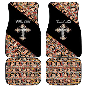 Personalized Ethiopia Car Mats Ethiopian Orthodox Church Angel Black Color