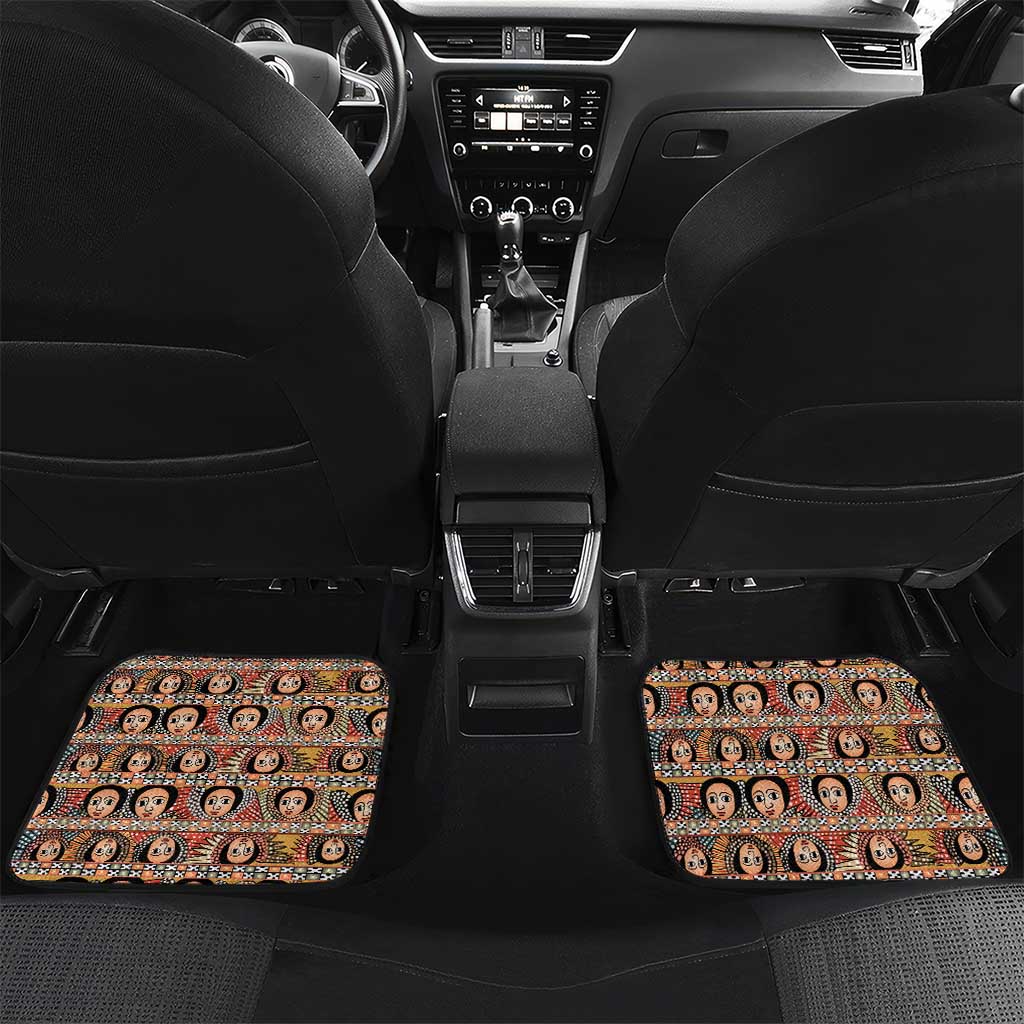 Personalized Ethiopia Car Mats Ethiopian Orthodox Church Angel Black Color