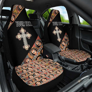 Personalized Ethiopia Car Seat Cover Ethiopian Orthodox Church Angel Black Color