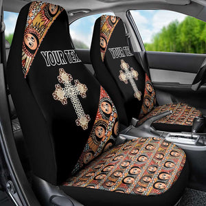 Personalized Ethiopia Car Seat Cover Ethiopian Orthodox Church Angel Black Color