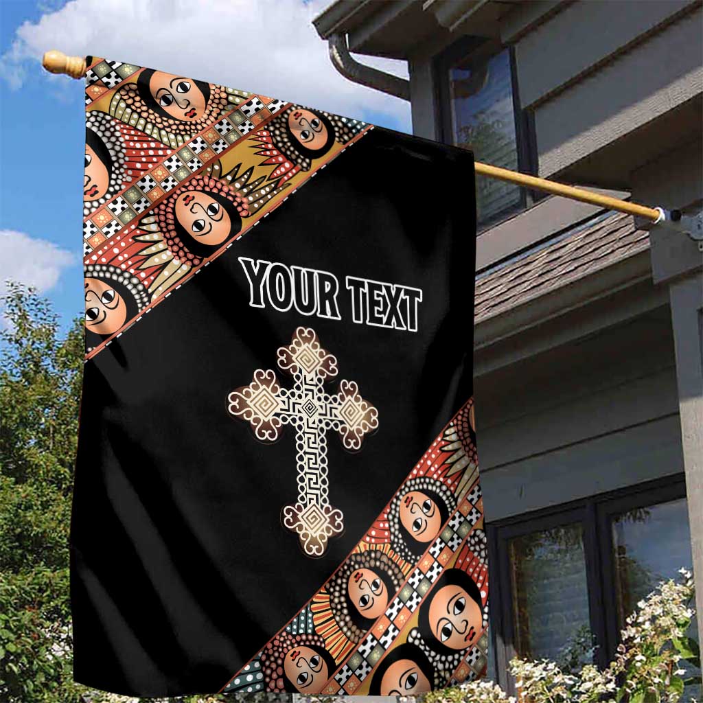 Personalized Ethiopia Garden Flag Ethiopian Orthodox Church Angel Black Color