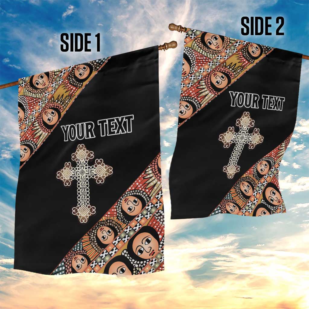 Personalized Ethiopia Garden Flag Ethiopian Orthodox Church Angel Black Color