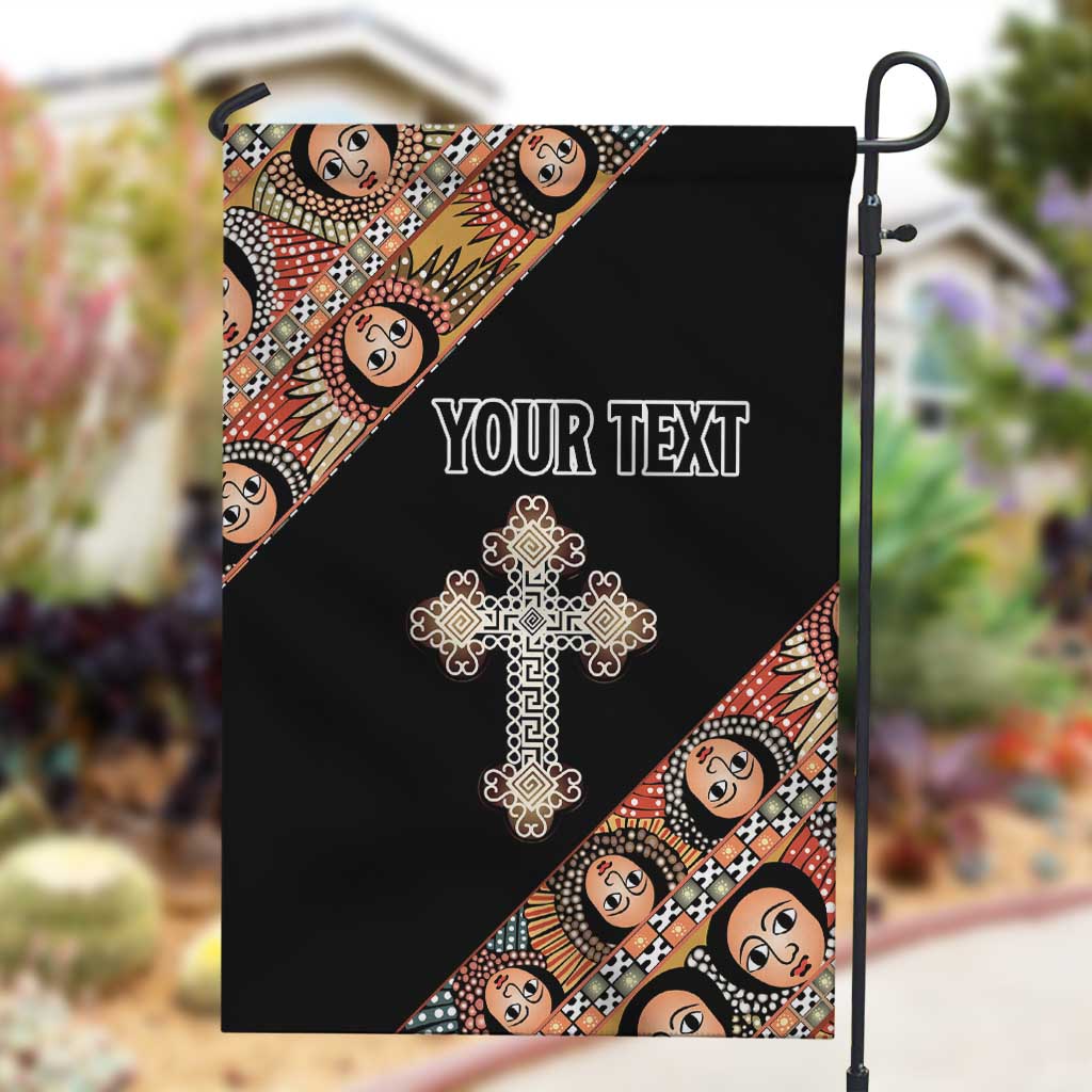 Personalized Ethiopia Garden Flag Ethiopian Orthodox Church Angel Black Color